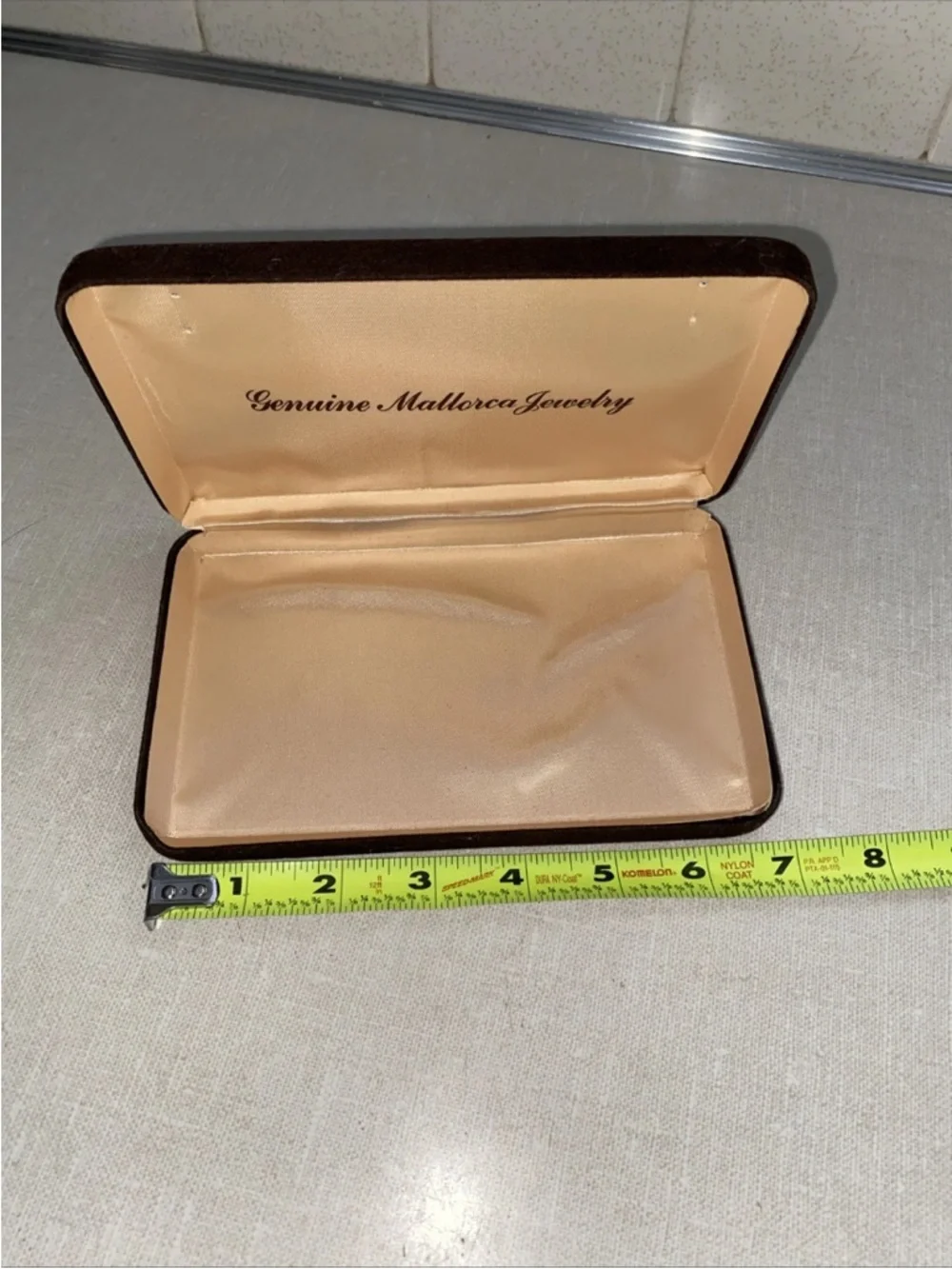 Mallorca Spain Original Velvet Brown jewelry Box ONLY Vintage